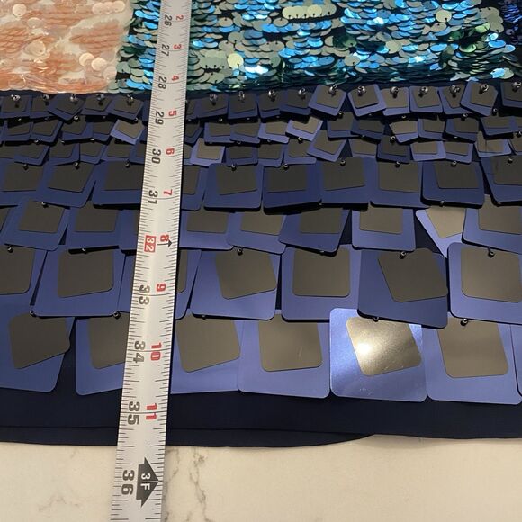 Tory Burch Color Block Sequin T Shirt Dress Size 2 - Picture 4 of 11